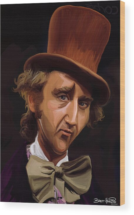 Willy Wood Print featuring the painting Willy Wonka by Brett Hardin