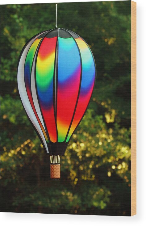 Wind Wood Print featuring the photograph Wind Catcher Balloon by Farol Tomson