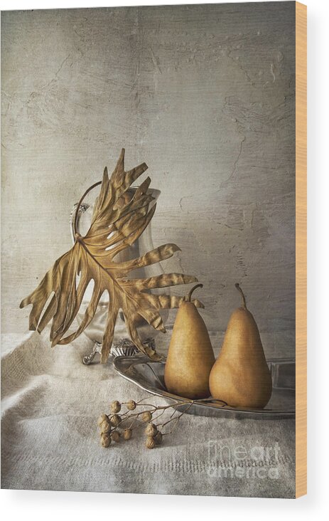 With Pears Wood Print featuring the photograph With pears by Elena Nosyreva