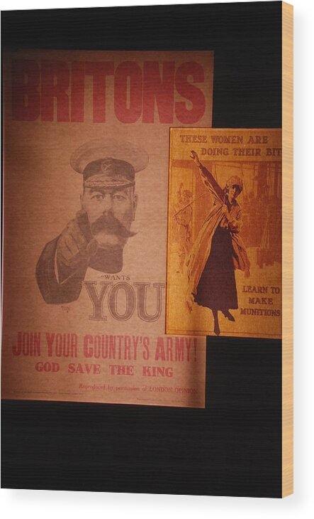 Wwi Wood Print featuring the photograph WW1 Recruitment Posters by Kenny Glover