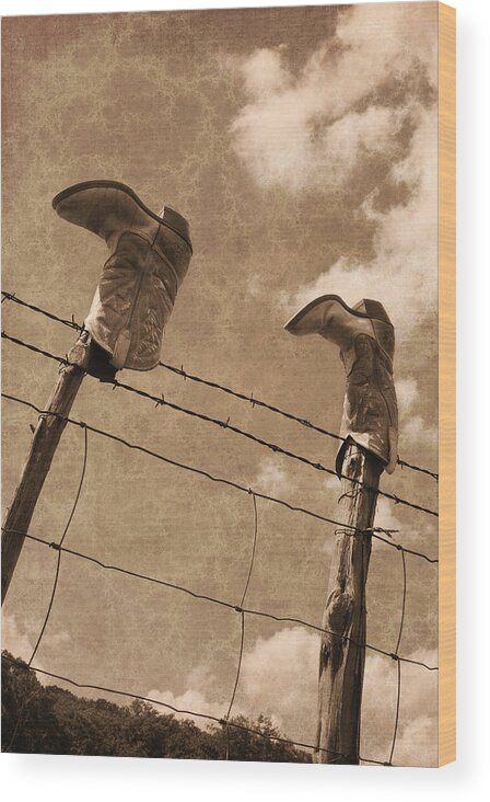 Texas Wood Print featuring the photograph Cowboy Boots #1 by Paul Huchton