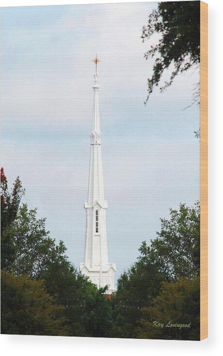 Church Wood Print featuring the photograph 1st Christian Steeple by Kay Lovingood