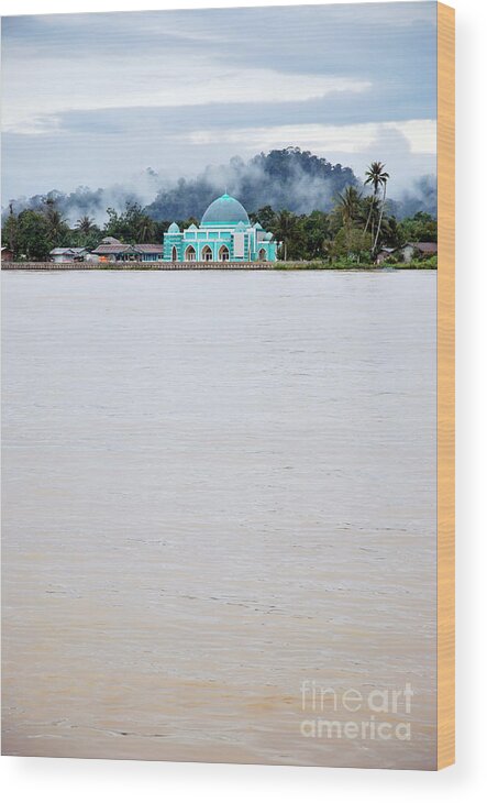 River Wood Print featuring the photograph A Small Mosque On The Banks Of The River #2 by Antoni Halim