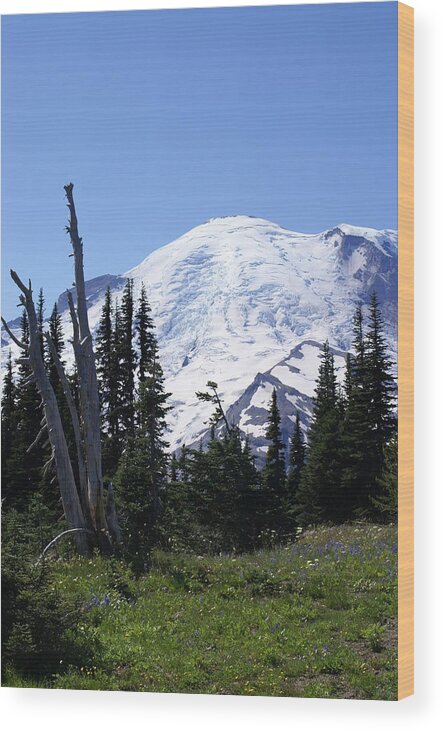 Mt. Rainier Wood Print featuring the photograph Mt. Rainier #2 by Jerry Cahill