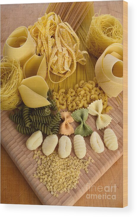 Assorted Wood Print featuring the photograph Pasta #2 by Photo Researchers, Inc.