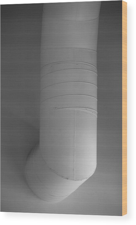 Black And White Wood Print featuring the photograph White Pipe #5 by Rob Hans