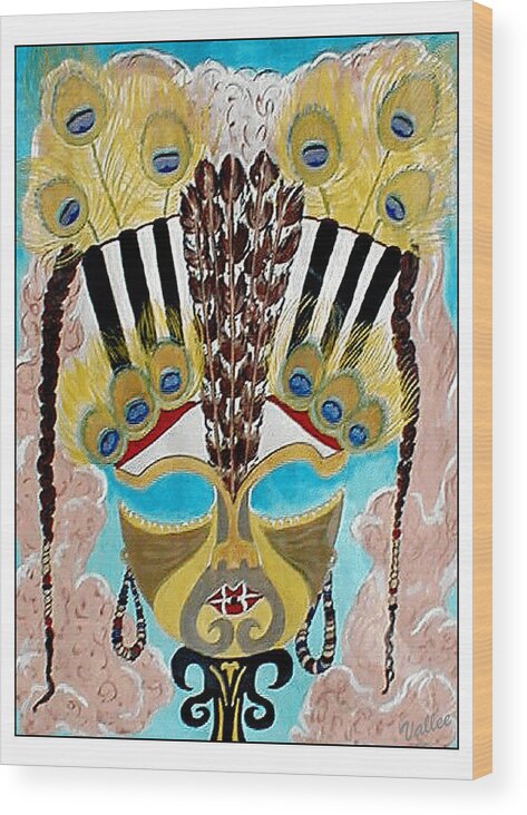 Tribal Wood Print featuring the painting Alter Ego by Vallee Johnson