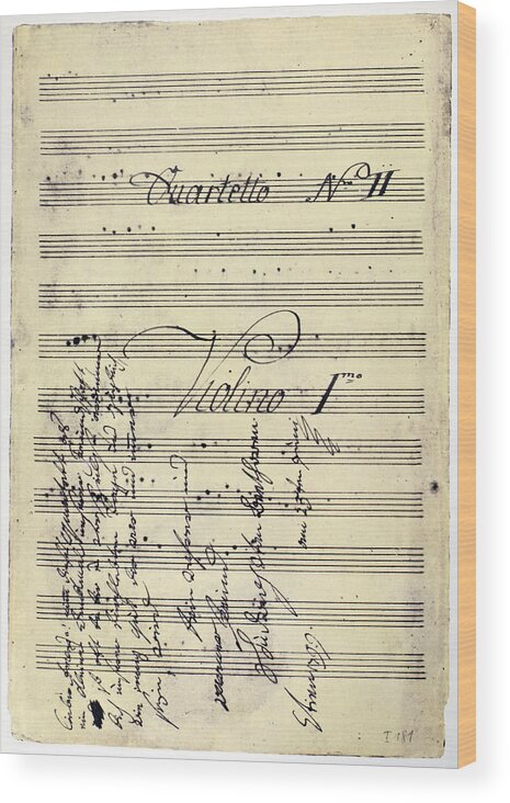 1799 Wood Print featuring the photograph Beethoven Manuscript, 1799 by Granger