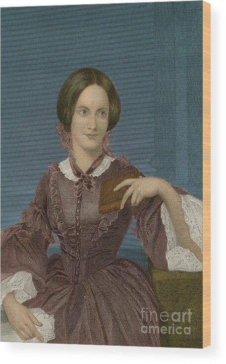 Charlotte Bronte Wood Print featuring the photograph Charlotte Bronte, English Author by Photo Researchers