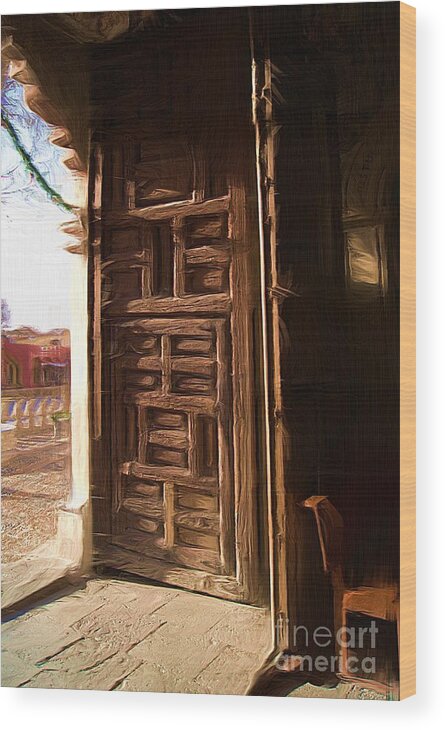 Church Wood Print featuring the photograph Church Door At Atotonilco by John Kolenberg