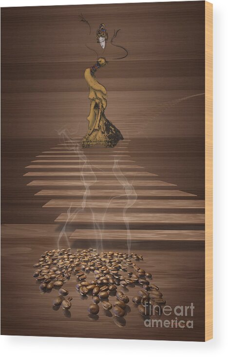 Coffee Wood Print featuring the digital art Coffee by Johnny Hildingsson