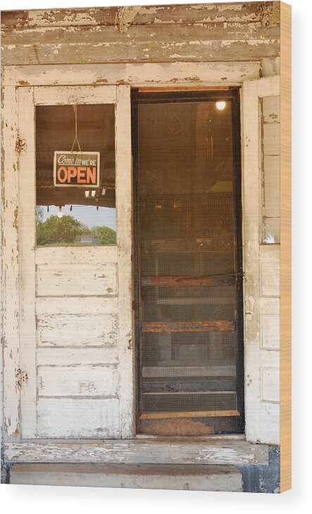 Texas Country Store Wood Print featuring the photograph Door to a Country Store by Connie Fox