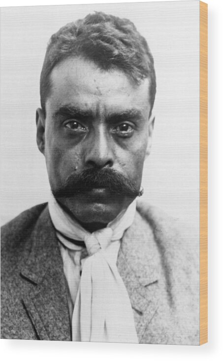 Historical Wood Print featuring the photograph Emiliano Zapata In 1914 by Everett
