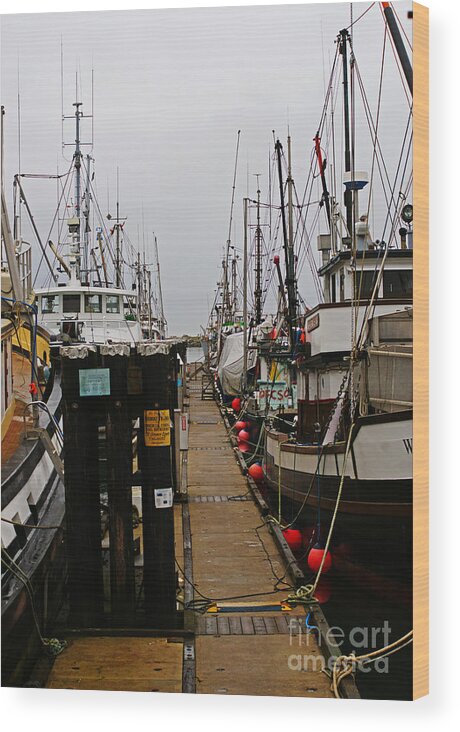 Fishing Boats Wood Print featuring the photograph Fishing Boat Walkway by Randy Harris