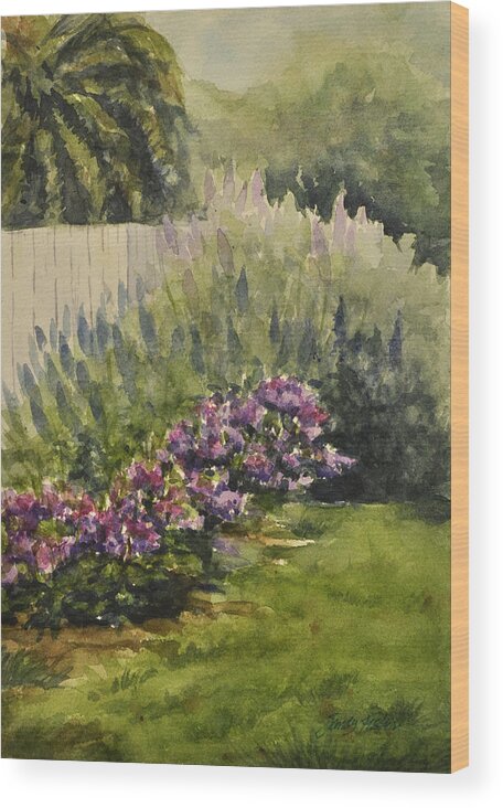 Gardens Wood Print featuring the painting Garden Splendor by Sandy Fisher