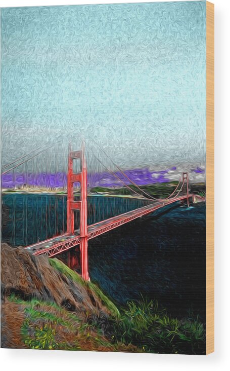 Golden Gate Bridge Wood Print featuring the photograph Golden Gate Bridge - 5 by Larry Mulvehill