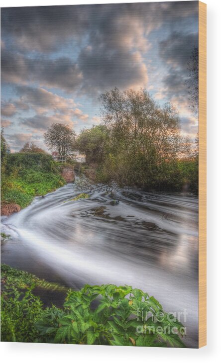 Hdr Wood Print featuring the photograph Gush Forth 1.0 by Yhun Suarez