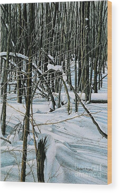 Trees Wood Print featuring the painting Haliburton Ontario by Robert Hinves