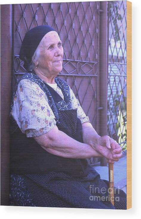 Old Lady Wood Print featuring the photograph Happiness by Amalia Suruceanu