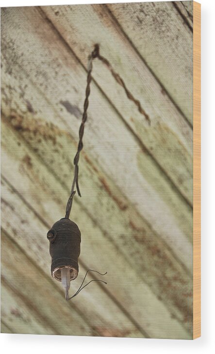 Old Light Fixture Wood Print featuring the photograph Lights out by Shane Kelly