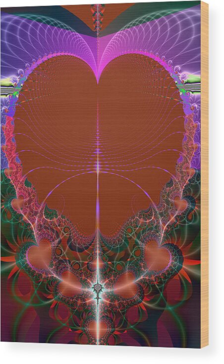 Abstract Wood Print featuring the digital art My Valentine by Ester McGuire