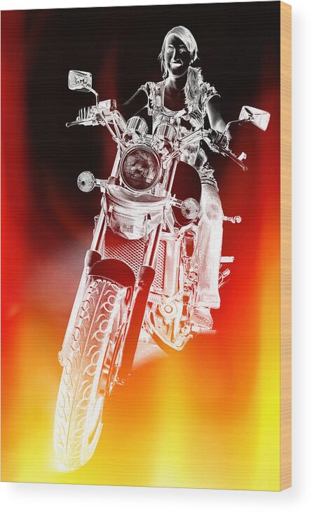 Motorcycle Wood Print featuring the photograph Need for Speed by James Bethanis