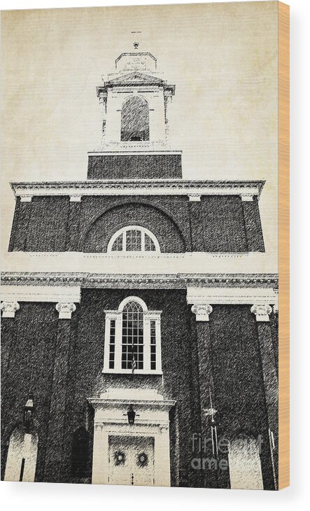 House Wood Print featuring the photograph Old Church in Boston by Elena Elisseeva