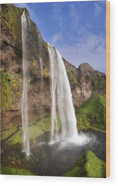 Iceland Wood Print featuring the photograph Seljalandsfoss by Wade Aiken