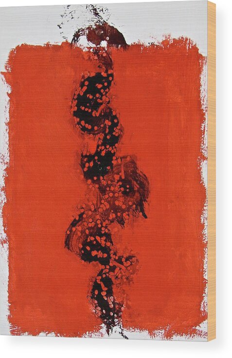 Abstract Painting Wood Print featuring the painting Serpentine All In A Roe by Cliff Spohn