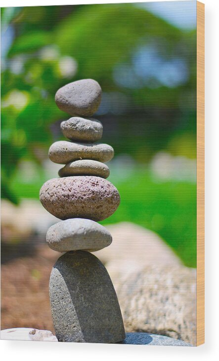 Stacked Stones Wood Print featuring the photograph Stacked by Art K