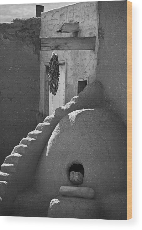 Architecture Art Wood Print featuring the photograph Taos Pueblo Oven by Melany Sarafis