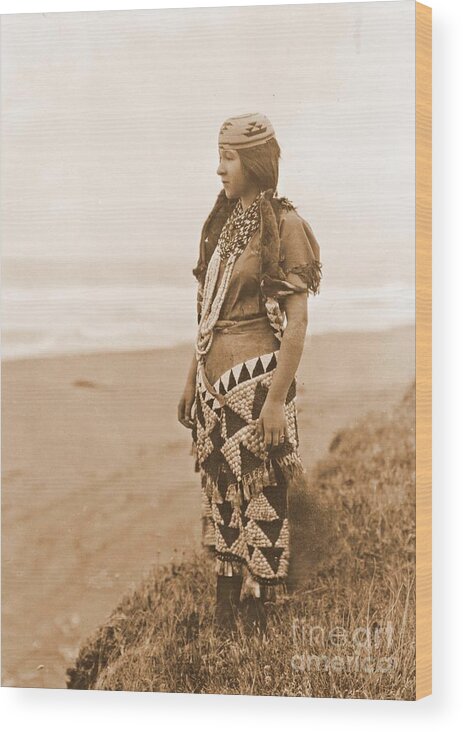 Tolowa Womans Primitive Dress Wood Print featuring the photograph Tolowa Womans Primitive Dress by Padre Art