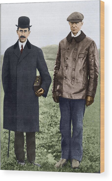 Orville Wright Wood Print featuring the photograph Wright Brothers, Us Aviation Pioneers by Sheila Terry