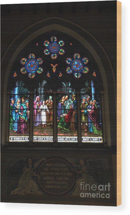 Lehigh University Wood Print featuring the photograph Packer Windows by Jacqueline M Lewis