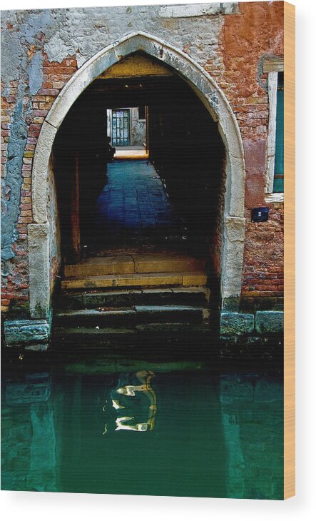 Venice Wood Print featuring the photograph Canal Entrance #1 by Harry Spitz