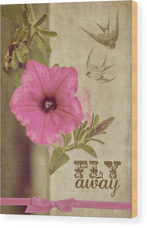 Greeting Card Wood Print featuring the photograph Fly Away by Cathy Kovarik