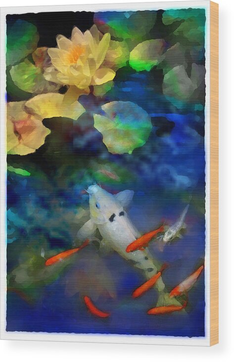 Koi Wood Print featuring the photograph Last rays of the sun #1 by Gina Signore