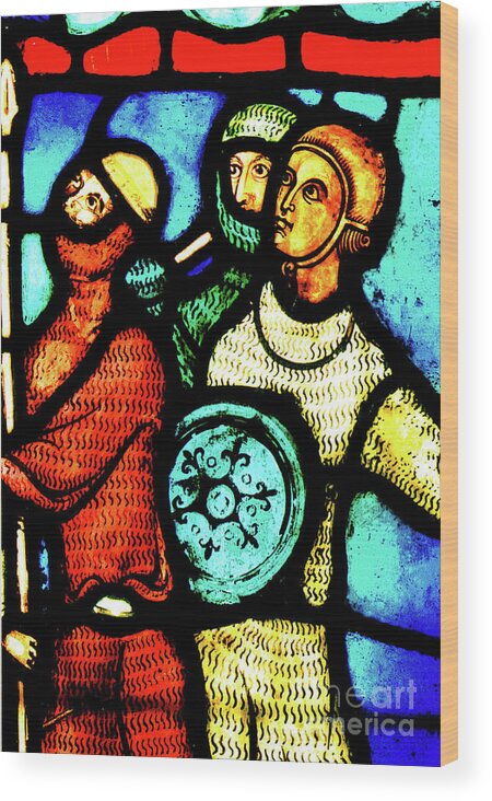 Stained Glass Wood Print featuring the photograph The Crusaders #1 by Elizabeth Hoskinson