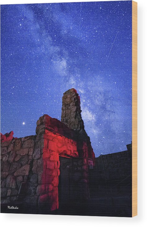 2018 Wood Print featuring the photograph The Milky Way Over the Crest House #1 by Tim Kathka