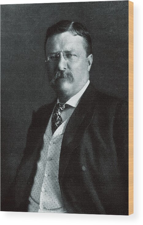 Teddy Roosevelt Wood Print featuring the painting 1904 President Theodore Roosevelt by Historic Image
