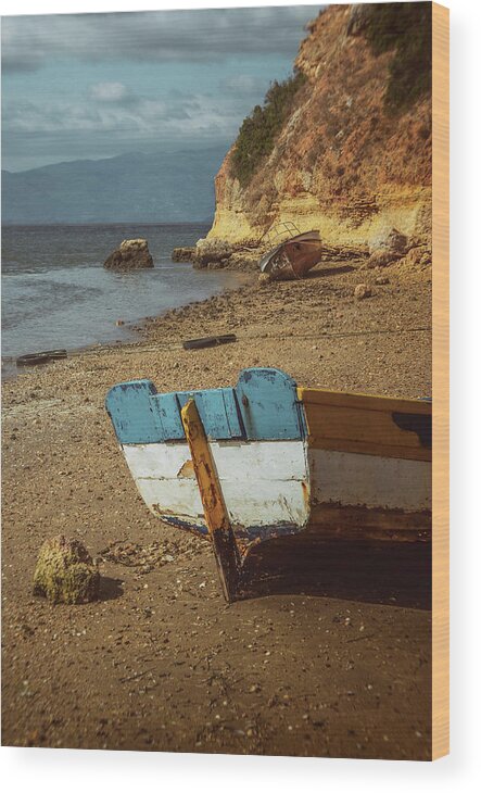 Beach Wood Print featuring the photograph Boat on a Beach #2 by Carlos Caetano