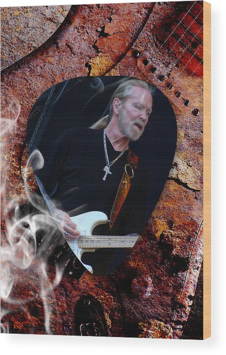 The Allman Brothers Wood Print featuring the mixed media Gregg Allman Art #2 by Marvin Blaine