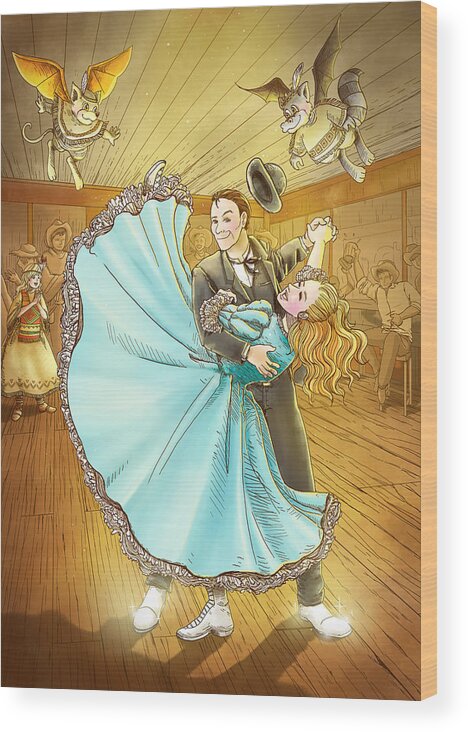 wild West Wood Print featuring the painting The Magic Dancing Shoes #2 by Reynold Jay