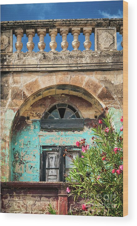 Architecture Wood Print featuring the photograph Traditional Mediterranean Maltese House Exterior Detail In Gozo #3 by JM Travel Photography