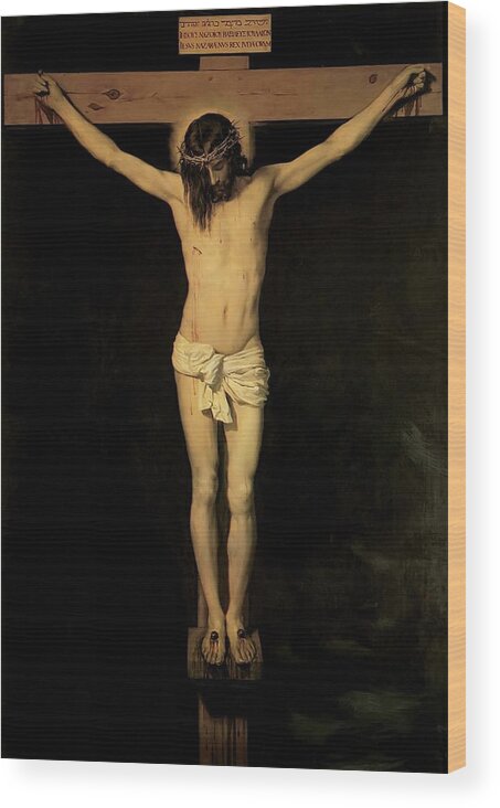 Diego Velazquez Wood Print featuring the painting Christ on the Cross by Diego Velazquez