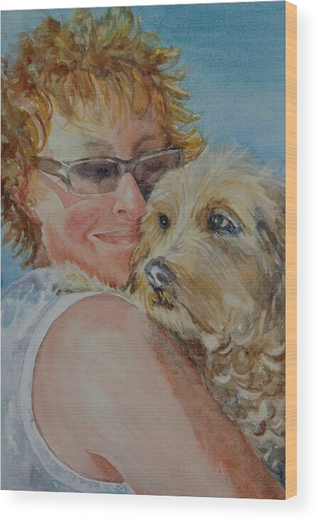 Dogs Wood Print featuring the painting A Girl's Best Friend by Diane Fujimoto