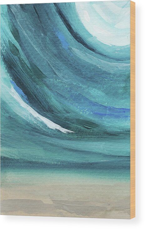 Abstract Wood Print featuring the painting A New Start- Art by Linda Woods by Linda Woods