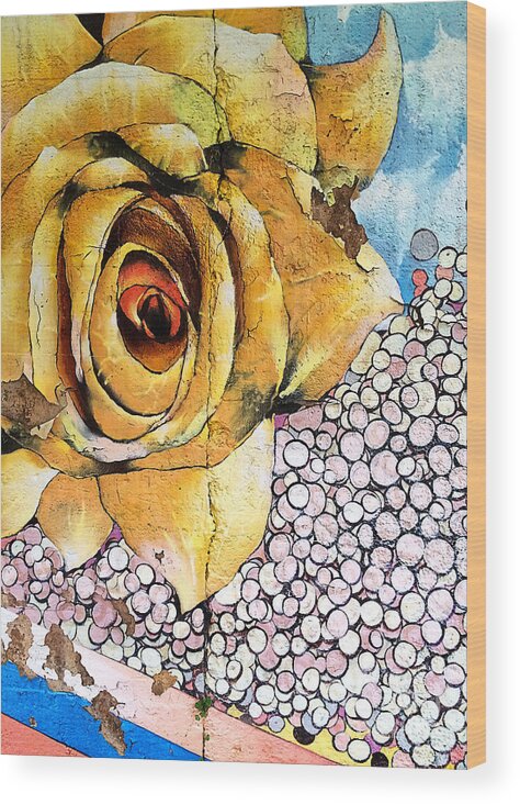 Rose Wood Print featuring the tapestry - textile A Rose by Any Other Name by Terry Rowe