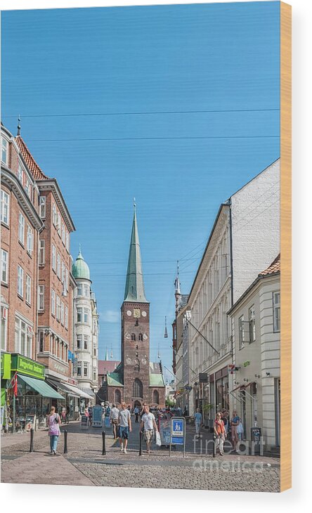 Aarhus Wood Print featuring the photograph Aarhus Street Scene by Antony McAulay