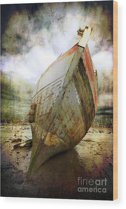  Wood Print featuring the photograph Abandoned Fishing Boat by Meirion Matthias